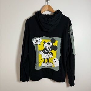 Upcycled Mickey Mouse Ghost Hoodie Sweatshirt